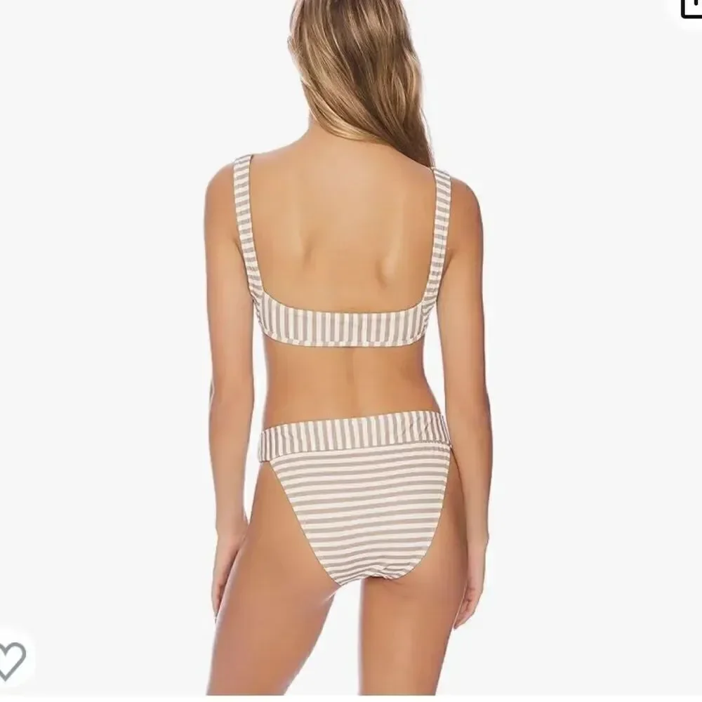 New VYB Standard Maya Vintage High Waist Swimsuit Bikini Bottom Medium WHITE